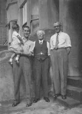 Four generations of Lickorish. From right to left, Alfred Lickorish, James Lickorish, Eric Lickorish and child is Philip Lickorish. Picture is Circa 1952.